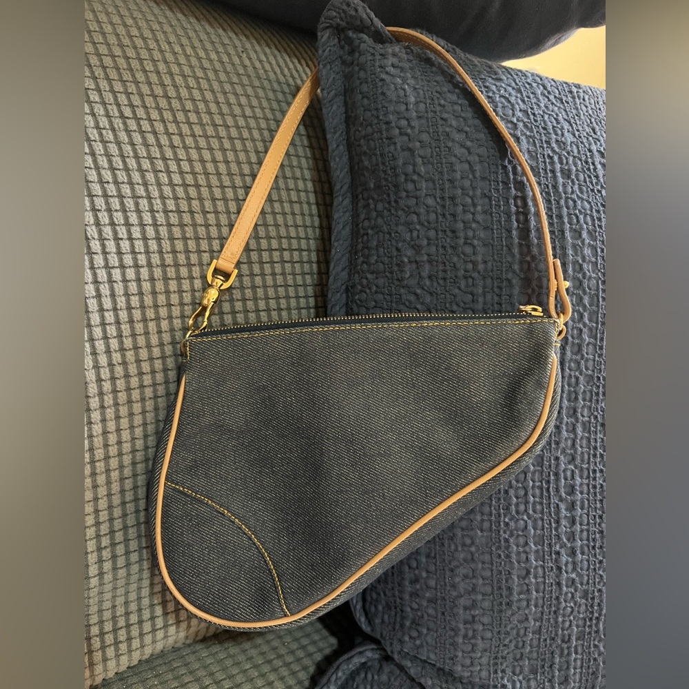 DIOR MINI SADDLE DENIM BAG